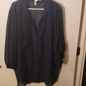 Xhilaration navy lace button down